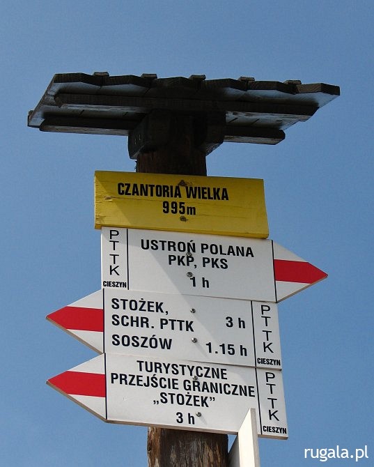 Wielka Czantoria (czes. Velká Čantoryje, 995 m) - znaki