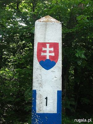 Trójstyk granic - słowacki słupek na Krzemieńcu