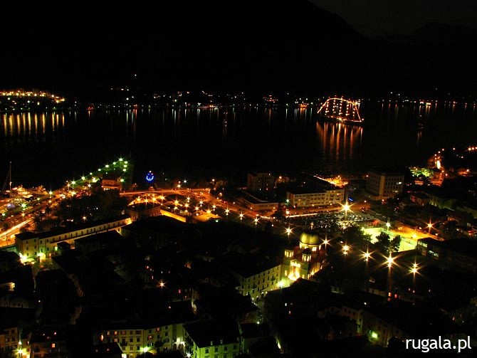 Kotor, Zatoka Kotorska (Boka Kotorska) - nocą