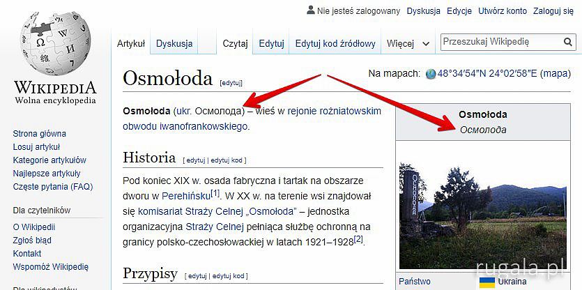 Ukraińskie nazwy można wziąć z wikipedii