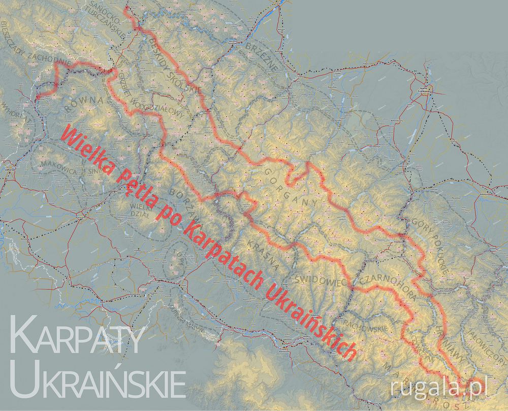 Wielka Pętla po Karpatach Ukraińskich - przebieg