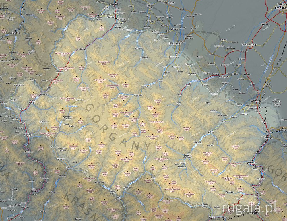 Gorgany - mapa poglądowa