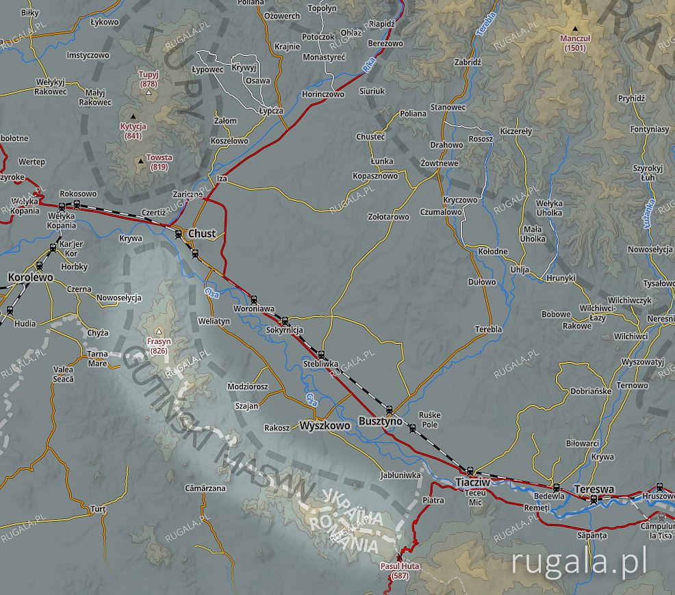 Gutiński Masyw - mapa poglądowa