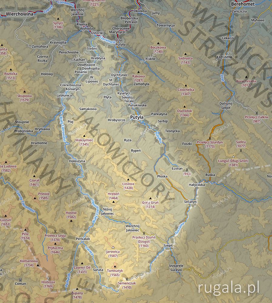 Góry Jałowiczorskie - mapa poglądowa