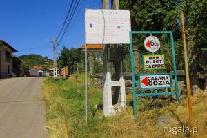 Dângești - znaki do Cabany Cozia