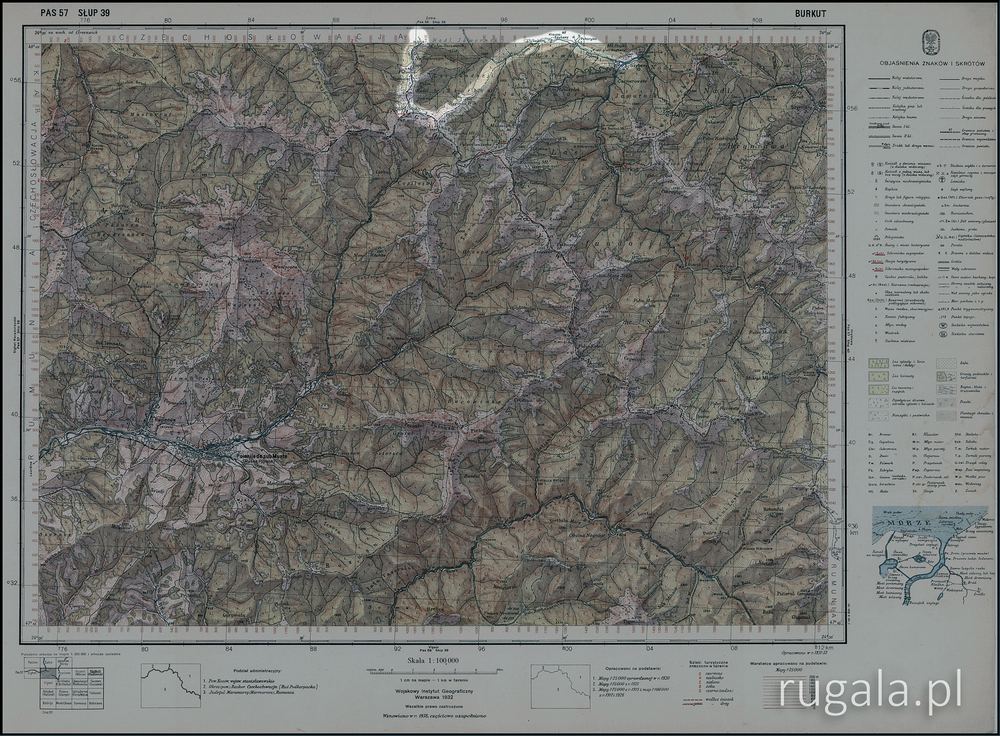 GSBW na mapie WIG (Płat BURKUT) z 1932-1938 r.