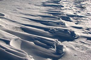 Wywiany śnieg w Tatrach Zachodnich