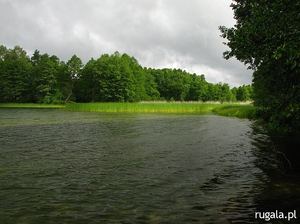 Wypływ Brdy z Jeziora Pietrzykowskiego Dużego