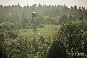 Wieża strażnicza przy ukraińsko-polskiej granicy - okolice Łopuszanki i Michniowca