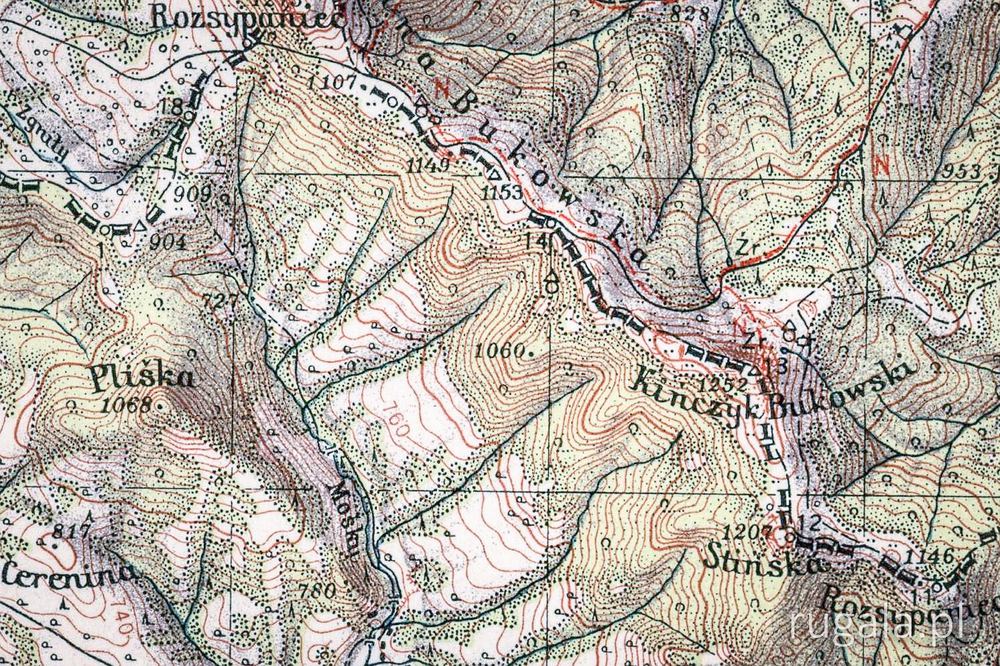 Kińczyk Bukowski na mapie WIG z 1937 r.
