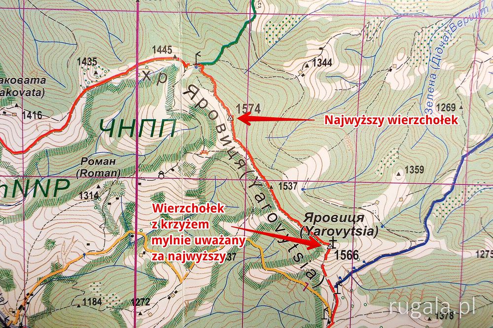 Najwyższy szczyt Jałowiczorów to nie Jarowica - mapa ASSA