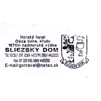 Pieczątka - Sliezsky dom (Hotel górski "Śląski Dom") - 1999
