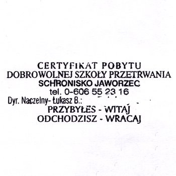 Pieczątka - Bacówka PTTK "Jaworzec" - 2000